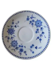 Vorschaubild 1 von Unterteller Weiß Blau Blumenmuster Klassisch Porzellan