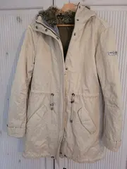 Vorschaubild 3 von Damen Parka Jacke Gr. 40 L Beige mit Fellkapuze