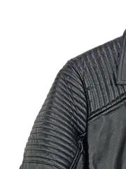 Vorschaubild 3 von Herren Lederjacke Schwarz Gr. M Biker Jacke Urban Kunstleder