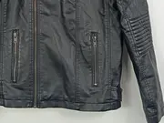 Vorschaubild 4 von Herren Lederjacke Schwarz Gr. M Biker Jacke Urban Kunstleder