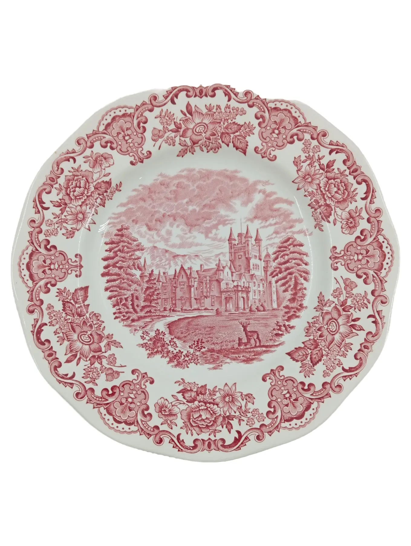 ENOCH WEDGWOOD Essteller Rot Royal Homes of Britain Schloss Blumen Vintage 25cm