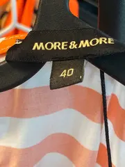 Vorschaubild 4 von Damen Midikleid gestreift Orange Weiß Gr. 40 L