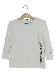 Vorschaubild 1 von Kinder Langarmshirt Gr. 98 Weiß Schriftzug Baumwolle