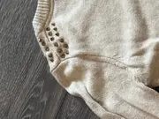 Vorschaubild 3 von Pullover Damen Beige Gr. 38/M Langarm Viskose Nieten Casual