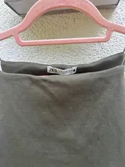 Vorschaubild 5 von Damen Basic Top ärmellos Uni Grün Gr. 38/M Baumwolle