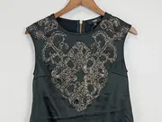 Vorschaubild 3 von Damen Top elegant Gr. 42/XL schwarz mit Verzierungen