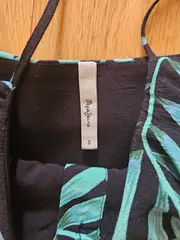 Vorschaubild 2 von Pepe Jeans Damen Sommerkleid Gr. S Tropisch Blätter Grün Schwarz Midi