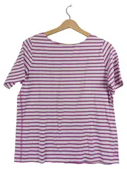 Vorschaubild 1 von Damen T-Shirt Gr. 42 Rosa Weiß Gestreift Maritim Modal