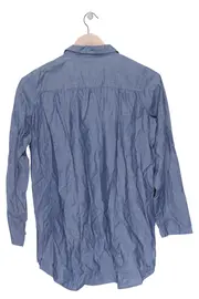 Vorschaubild 2 von Hemdbluse Damen Gr. M/38 Blau Casual Baumwolle Langarm Bluse