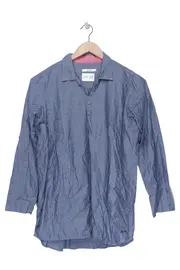 Vorschaubild 1 von Hemdbluse Damen Gr. M/38 Blau Casual Baumwolle Langarm Bluse