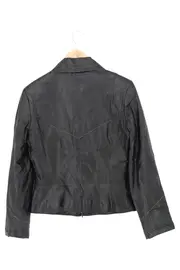 Vorschaubild 2 von Damen Jacke Gr. 36 Schwarz Kunstleder Optik Biker Stil Übergang