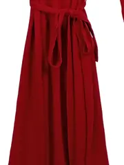 Vorschaubild 4 von Damen Strickkleid Gr. 38 Rot Casual Midikleid Rippstrick
