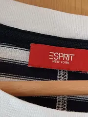 Vorschaubild 4 von Damen T-Shirt Blau Gestreift Kurzarm Baumwolle Gr. 40/L