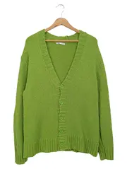 Vorschaubild 1 von Damen Strickjacke Gr. 40 Grün Casual Langarm Cardigan