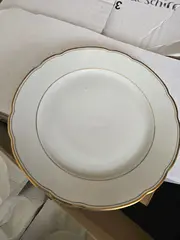 Vorschaubild 3 von Kuchenteller Porzellan Weiß Goldrand Elegant 24cm Teller