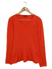 Vorschaubild 1 von Damen Langarmshirt Gr. 34/XS Orange Schößchen Peplum