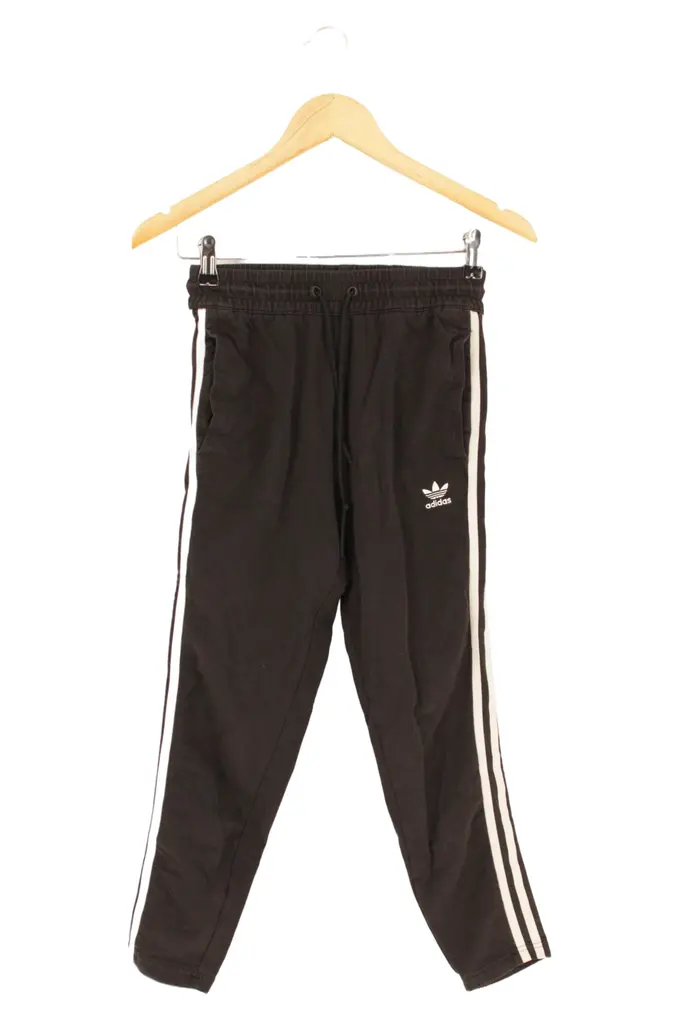 ADIDAS Damen Jogginghose 3-Streifen Schwarz 32/XXS Baumwolle Sport