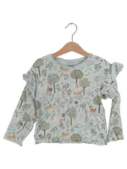 Vorschaubild 1 von Langarmshirt Mädchen 110 Einhorn Tiermotiv Wald Rüschen Grün