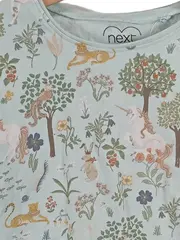 Vorschaubild 2 von Langarmshirt Mädchen 110 Einhorn Tiermotiv Wald Rüschen Grün