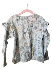 Vorschaubild 5 von Langarmshirt Mädchen 110 Einhorn Tiermotiv Wald Rüschen Grün