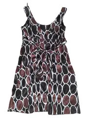 Vorschaubild 1 von Freizeitkleid Damen Gr. 40 L Seide Baumwolle Mehrfarbig Abstrakt Schleife