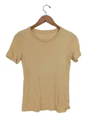 Vorschaubild 1 von Damen T-Shirt Beige Gr. 34/XS Baumwolle Casual