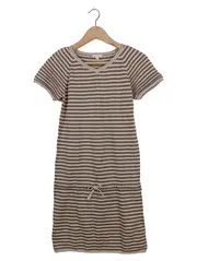 Vorschaubild 1 von Mädchen Kleid gestreift Gr. 150/152 braun beige Glitzer