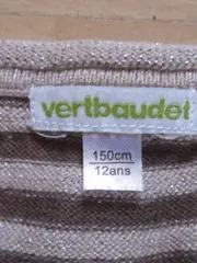 Vorschaubild 6 von Mädchen Kleid gestreift Gr. 150/152 braun beige Glitzer