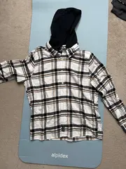 Vorschaubild 2 von Damen Kapuzenpullover kariert Gr. 40/L Mehrfarbig