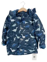 Vorschaubild 1 von Kinder Outdoorjacke Dino Motiv Blau Gr. 116 Kapuze Polyester