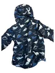 Vorschaubild 2 von Kinder Outdoorjacke Dino Motiv Blau Gr. 116 Kapuze Polyester