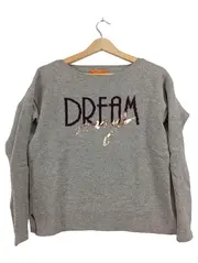 Vorschaubild 1 von Damen Pullover Grau Schriftzug Pailletten L Freizeit