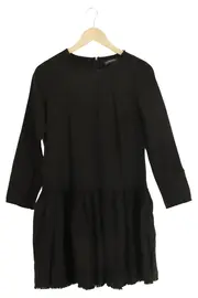 Vorschaubild 1 von Damen festliches Kleid Gr. 38/M Schwarz Elegant Rüschen 3/4-Arm