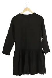 Vorschaubild 2 von Damen festliches Kleid Gr. 38/M Schwarz Elegant Rüschen 3/4-Arm