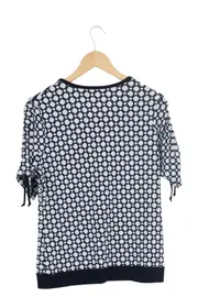 Vorschaubild 2 von Damen T-Shirt Gr. 38/M Blau Geometrisch Maritim Kurzarm Viskose