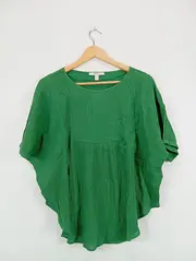 Vorschaubild 2 von Damen Bluse Gr. 38/M Grün Casual Strukturmuster