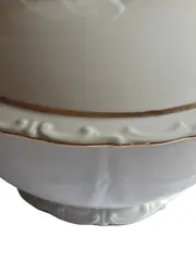 Vorschaubild 3 von Suppenterrine Porzellan 30cm Weiß Abstrakt Metallic-Look Festlich