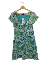 Vorschaubild 1 von Collection Damen Sommerkleid Paisley Seide Gr. 38 Türkis Grün