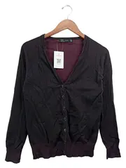 Vorschaubild 1 von Damen Strickjacke Gr. 38/M Schwarz Klassisch Baumwolle