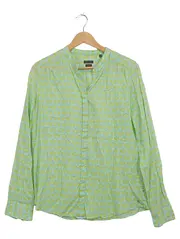 Vorschaubild 1 von Damen Bluse Langarm Gr. 40 Grün Gemustert Organic
