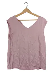 Vorschaubild 1 von Damen Pullunder Top Gr. 38 Rosa Ärmellos V-Ausschnitt Casual