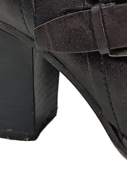 Vorschaubild 2 von Damen Stiefeletten Leder Schnallen Blockabsatz Schwarz Gr. 39