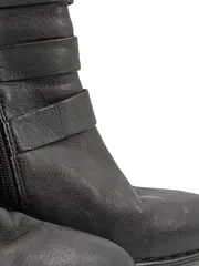 Vorschaubild 4 von Damen Stiefeletten Leder Schnallen Blockabsatz Schwarz Gr. 39