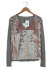 Vorschaubild 1 von Damen Langarmshirt Pailletten Mehrfarbig Gr. 36/S Glamourös
