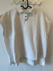 Vorschaubild 2 von Damen Poloshirt Beige Gr. M Rippstrick Casual
