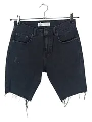 Vorschaubild 1 von Damen Jeans Shorts Gr. 38 Schwarz Casual Raw Hem Denim Kurze Hose