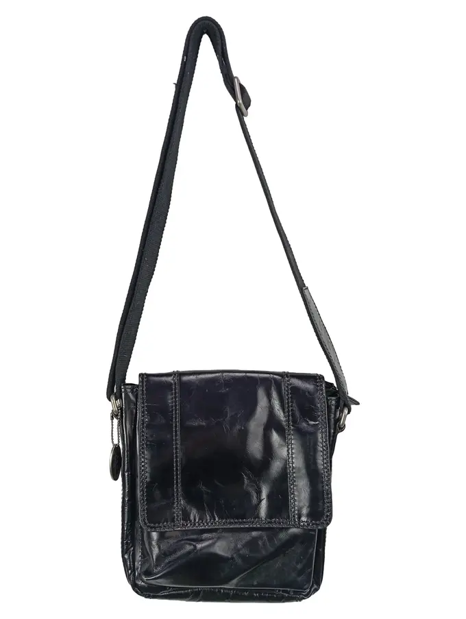 FOSSIL Damen Umhängetasche Schwarz Leder Vintage Klassisch