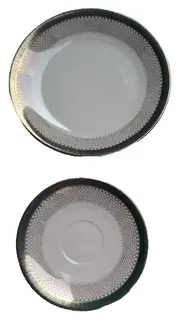 Vorschaubild 1 von Tasse Unterteller Porzellan Gold Geometrisch Elegant Festlich