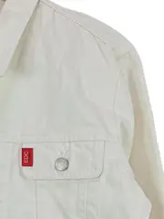 Vorschaubild 2 von Damen Jeansjacke Weiß Gr. 38/M Casual Baumwolle Langarm