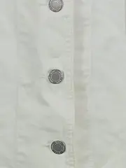 Vorschaubild 4 von Damen Jeansjacke Weiß Gr. 38/M Casual Baumwolle Langarm